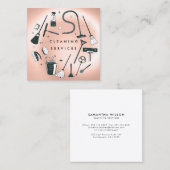 Roos Gold Cleaning Services Square Vierkante Visitekaartje (Voorkant / Achterkant)