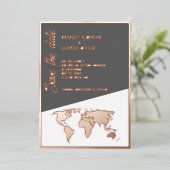 roos Gold Cloud 9 Destination Sla de datum op Folie Uitnodiging (Staand Voorkant)