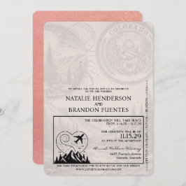 Roos Gold Colorado Passport Bruiloft Kaart