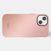 Roos Gold Colour | Aangepaste Initialen iPhone Hoesje (Achterkant horizontaal)