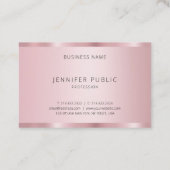 Roos Gold Colour Sjabloon Modern elegante tiendy Visitekaartje (Achterkant)