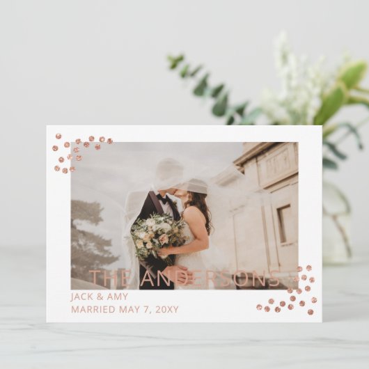 Roos Gold Confetti Aankondiging van het  Gold Phot (Staand voorkant)