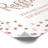Roos Gold Confetti Baby shower voor luier Raffle Poster (Hoek)
