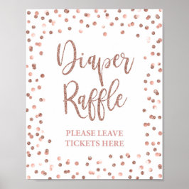 Roos Gold Confetti Baby shower voor luier Raffle Poster