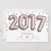 roos Gold Confetti Balloons 2017 Kaart (Voorkant)