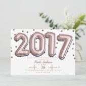 roos Gold Confetti Balloons 2017 Kaart (Staand voorkant)