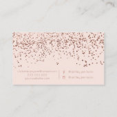 Roos gold confetti blush hair make-up typografie visitekaartje (Achterkant)