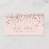 Roos gold confetti blush hair make-up typografie visitekaartje (Voorkant)