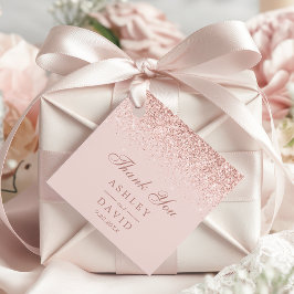 Roos Gold Confetti Blush Pink Modern Wedding Bedankjes Labels