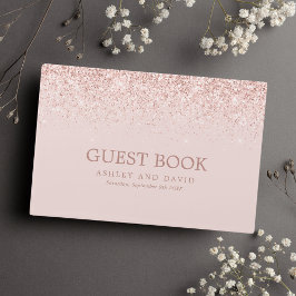 Roos Gold Confetti Blush Pink Modern Wedding Gastenboek