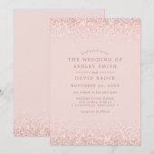 Roos Gold Confetti Blush Pink Modern Wedding Kaart (Voorkant / Achterkant)