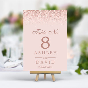 Roos Gold Confetti Blush Pink Modern Wedding Kaart