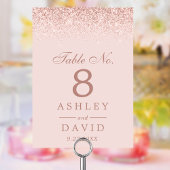 Roos Gold Confetti Blush Pink Modern Wedding Kaart