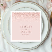 Roos Gold Confetti Blush Pink Modern Wedding Servet