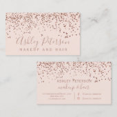 Roos gold confetti blush roze chic typografie visitekaartje (Voorkant / Achterkant)
