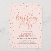 Roos Gold Confetti & Blush | Volwassenendag Kaart (Voorkant / Achterkant)