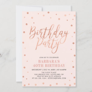 Roos Gold Confetti & Blush Volwassenendag Kaart
