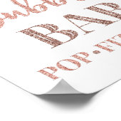 Roos Gold Confetti Bubble Bar Sign. Poster (Hoek)