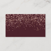 Roos gold confetti burgundy chic bruiloft register informatiekaartje (Achterkant)