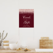Roos Gold Confetti Burgundy Chic-Kaarten en cadeau Poster (Keuken)