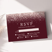 Roos Gold Confetti Burgundy Modern Wedding RSVP