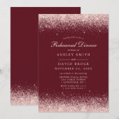 Roos Gold Confetti Burgundy Moderne repetitie Kaart (Voorkant / Achterkant)