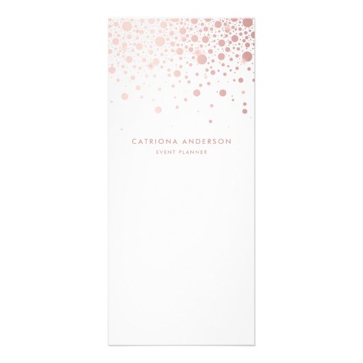 Roos Gold Confetti Business Rack Kaart | wit (Voorkant)