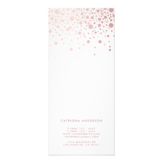 Roos Gold Confetti Business Rack Kaart | wit (Achterkant)