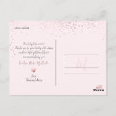Roos Gold Confetti Chic Signature Script Dank u Briefkaart (Achterkant)