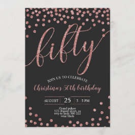 Roos Gold Confetti Elegant 50e verjaardag Vrouwen Kaart