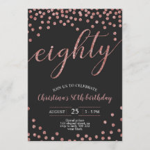 Roos Gold Confetti Elegant 80e verjaardag Vrouwen