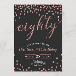 Roos Gold Confetti Elegant 80e verjaardag Vrouwen Kaart