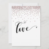 Roos Gold Confetti en kalligrafie met harten Save The Date (Achterkant)