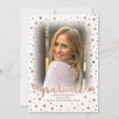 Roos Gold Confetti Foto Afstuderen Kaart (Voorkant)