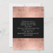 Roos Gold Confetti Foto Afstuderen Kaart (Achterkant)