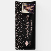 Roos Gold Confetti - Gefeliciteerd Afstuderen Bann Spandoek (Verticaal)