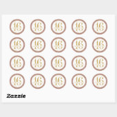 Roos Gold Confetti Glitter Birthday Favor Label (Vel)