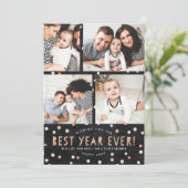 Roos Gold Confetti, het beste jaar ooit! Fotokaart (Staand voorkant)