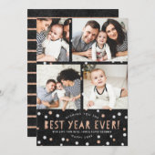 Roos Gold Confetti, het beste jaar ooit! Fotokaart (Voorkant / Achterkant)