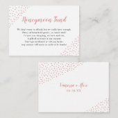 Roos Gold Confetti Honeymoon of huishoudfonds Informatiekaartje (Voorkant / Achterkant)