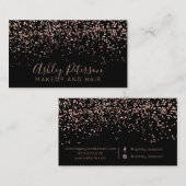 Roos Gold confetti make-up hair typografie Visitekaartje (Voorkant / Achterkant)