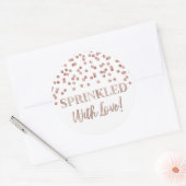 Roos Gold Confetti met liefdevol Ronde Sticker (Envelop)