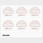 Roos Gold Confetti met liefdevol Ronde Sticker (Vel)