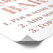 Roos Gold Confetti Mimosa Bar Weddenschap Poster (Hoek)