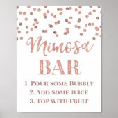 Roos Gold Confetti Mimosa Bar Weddenschap Poster (Voorkant)