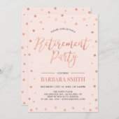 Roos Gold Confetti | Moderne Pensioenpartij Kaart (Voorkant / Achterkant)