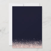 Roos Gold Confetti Navy Blue Modern Vrijgezellenfe Kaart (Achterkant)