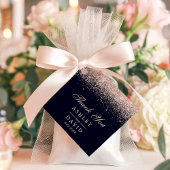 Roos Gold Confetti Navy Blue Modern Wedding Bedankjes Labels