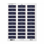 Roos gold confetti navy blue typografie bruiloft etiket (Full Sheet)