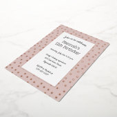 roos Gold confetti pastel roze verjaardagsfeestje  Folie Uitnodiging (Gedraaid)